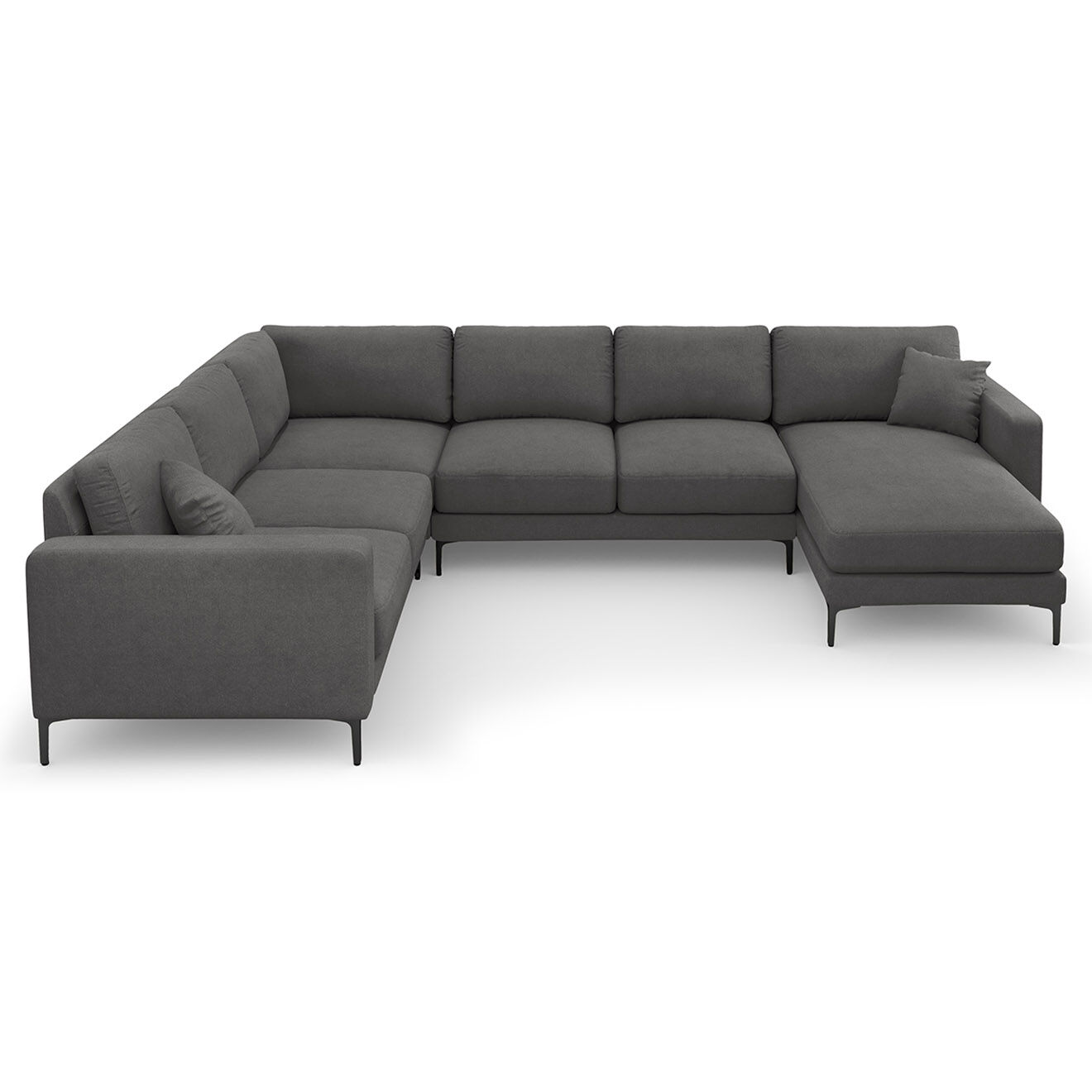Mazzini Sofas Canapé Panoramique gauche Venus 6 Places gris foncé - 326x236x90 cm