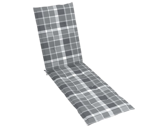 VIDAXL - Galette de chaise Coussin de chaise de terrasse carreaux gris (75+105)x50x4 cm