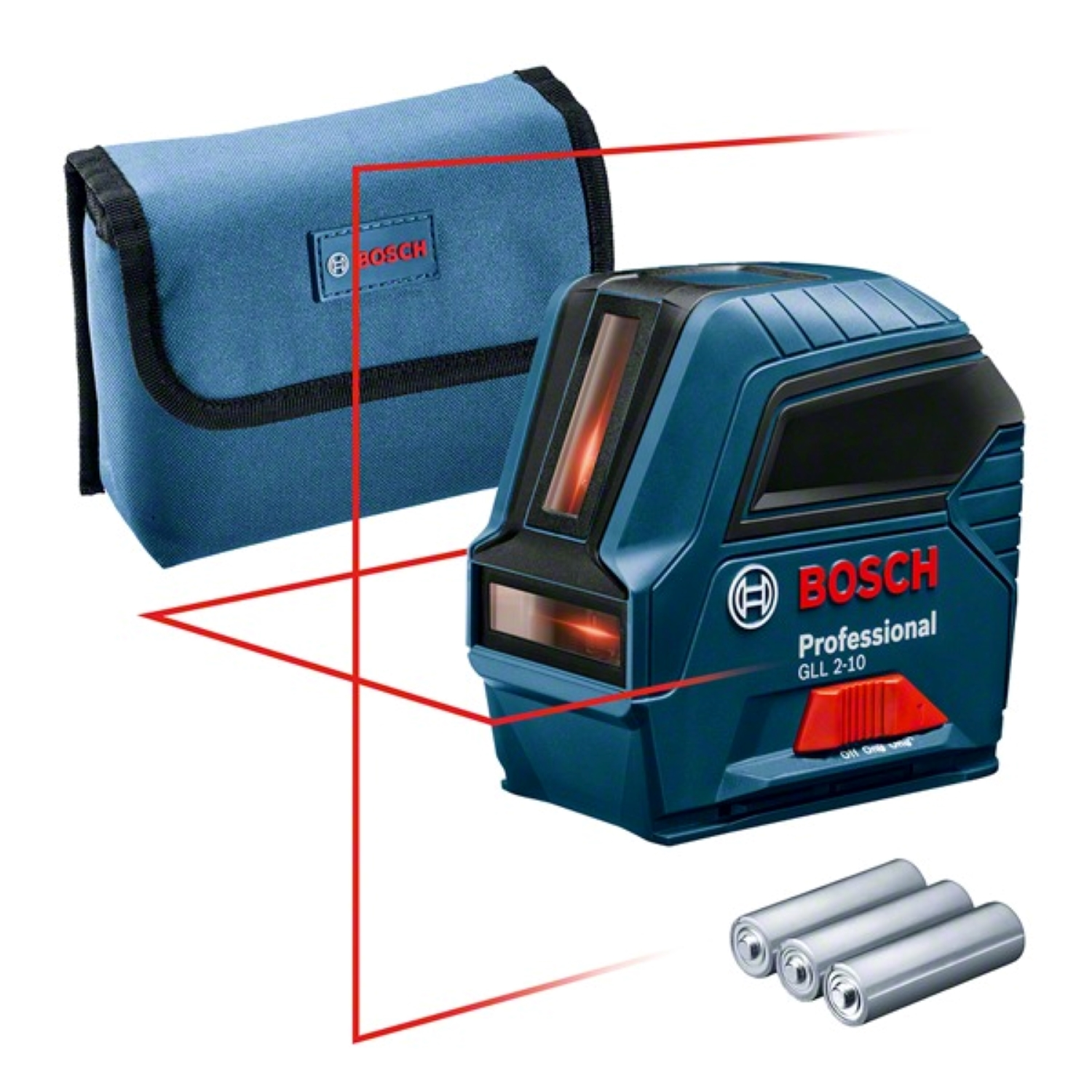 Bosch GLL 2-10 Kruislijnlaser in tas - Rood - 10m
