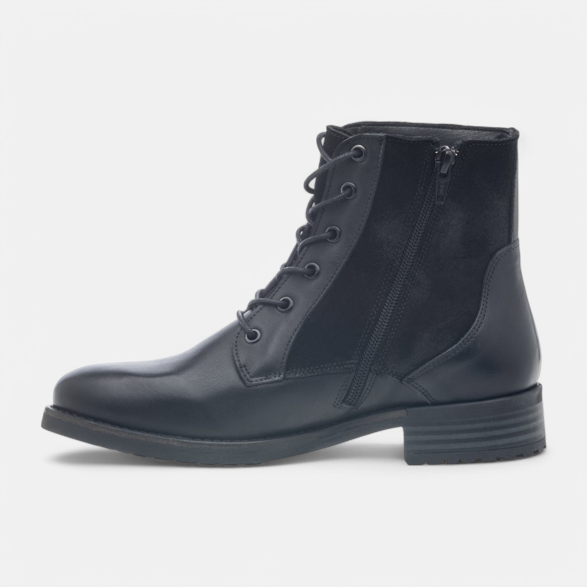 Bottines à lacets Femme en cuir noir