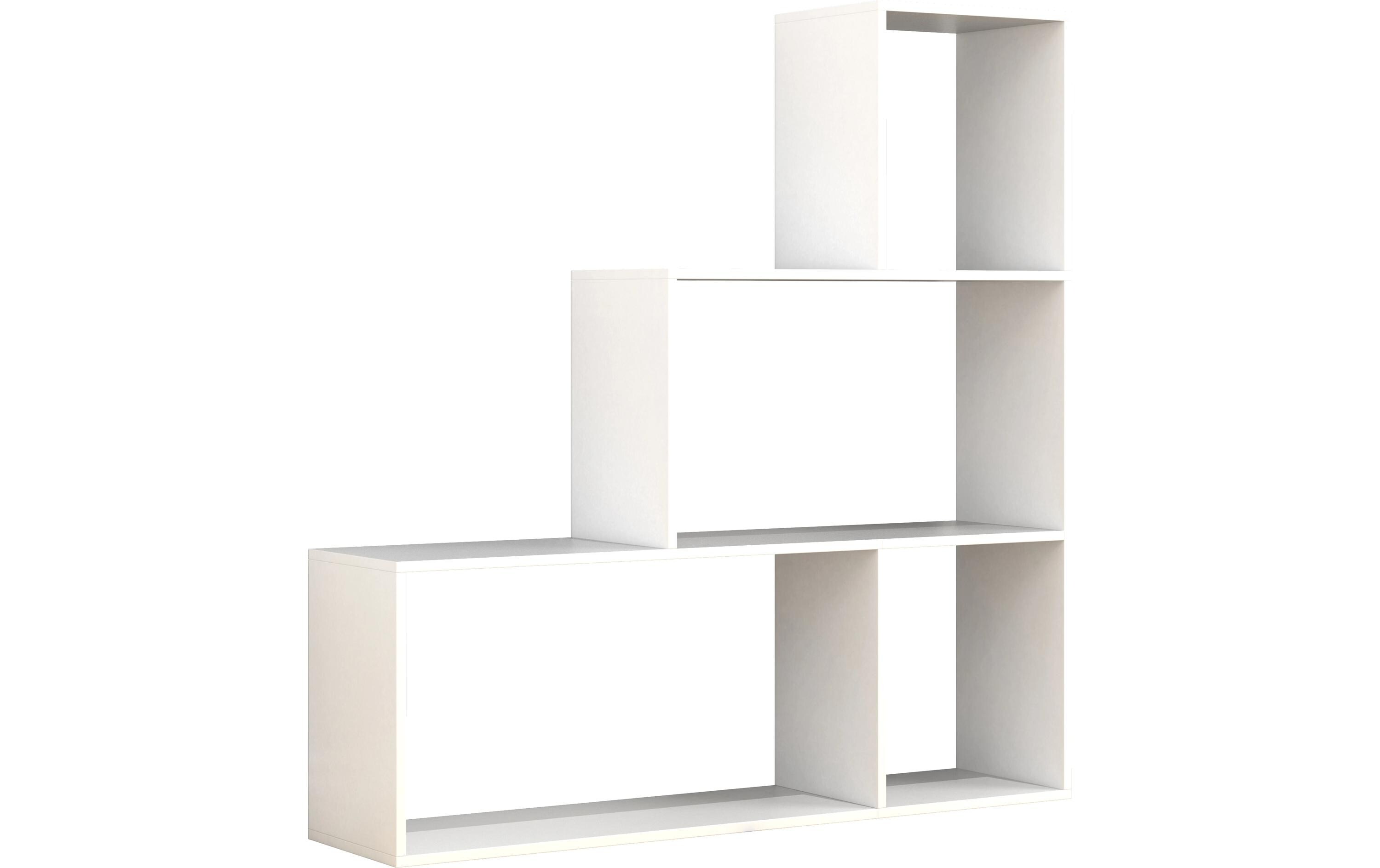 Regal Dubila M 117 x 123 cm, WeissStylisches Treppenregal