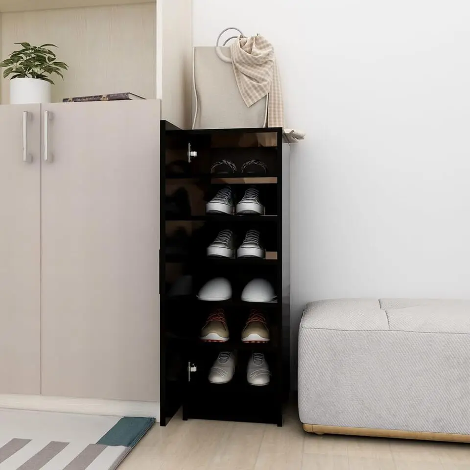 vidaXL - Schoenenkast - Zwart - Bewerkt hout - 31.5 x 35 x 92 cm