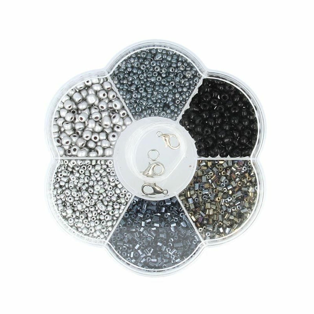Assortiment de perles en plastique noir - 130 g