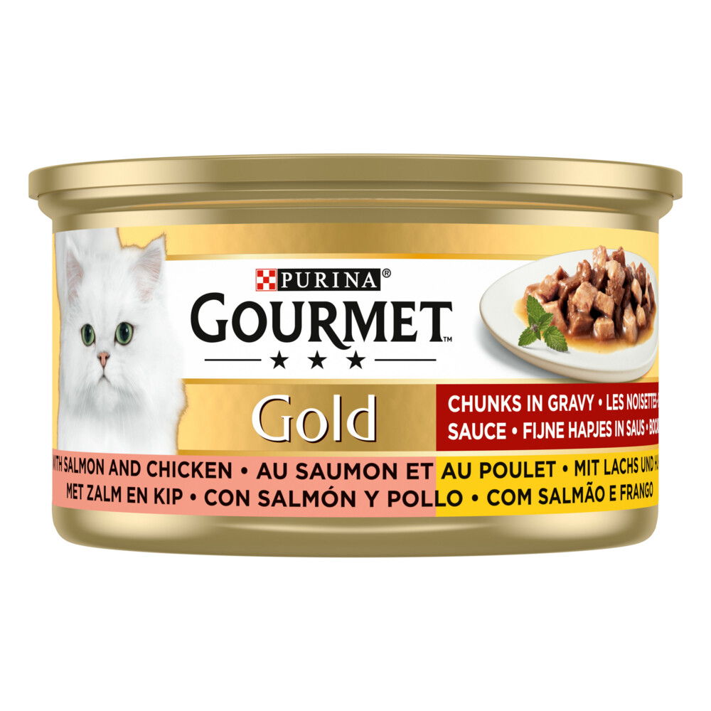 Gourmet Gold Fijne Hapjes Zalm - Kip85 gr
