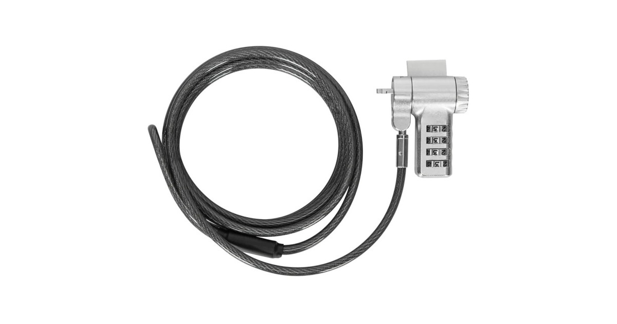 TargusDEFCON Ultimate Universal Serialised Combination Cable Lock with Slimline Adaptable Lock Head diefstalbeveiliging