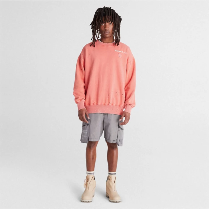 Moletom Timberland x A-COLD-WALL* Future73 unissex na cor laranja.