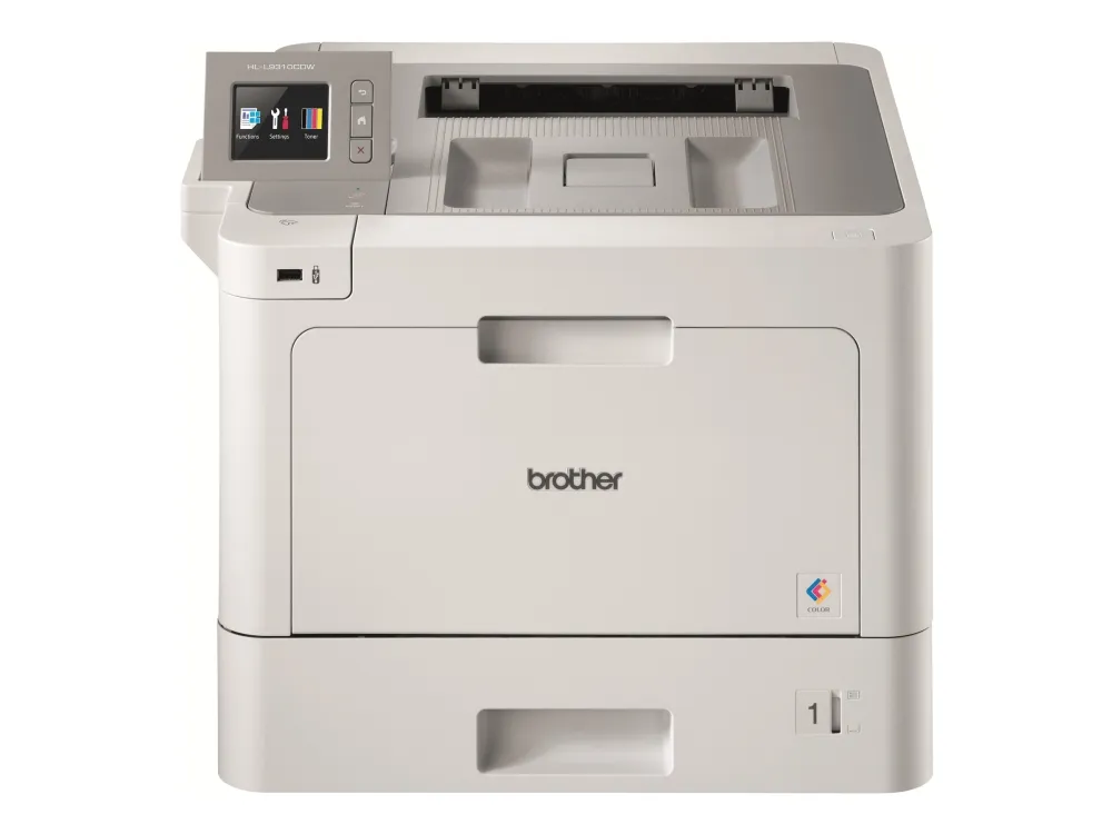 Brother HL-L9310CDW - Printer - farve - Duplex - laser - A4/Legal - 2400 x 600 dpi - op til 31 spm (mono) / op til 31 spm (farve) - kapacitet: 300 ark - USB 2.0, Gigabit LAN, Wi-Fi(n), USB vært, NFC - med Brother PRINT AirBag til 400.000 sider