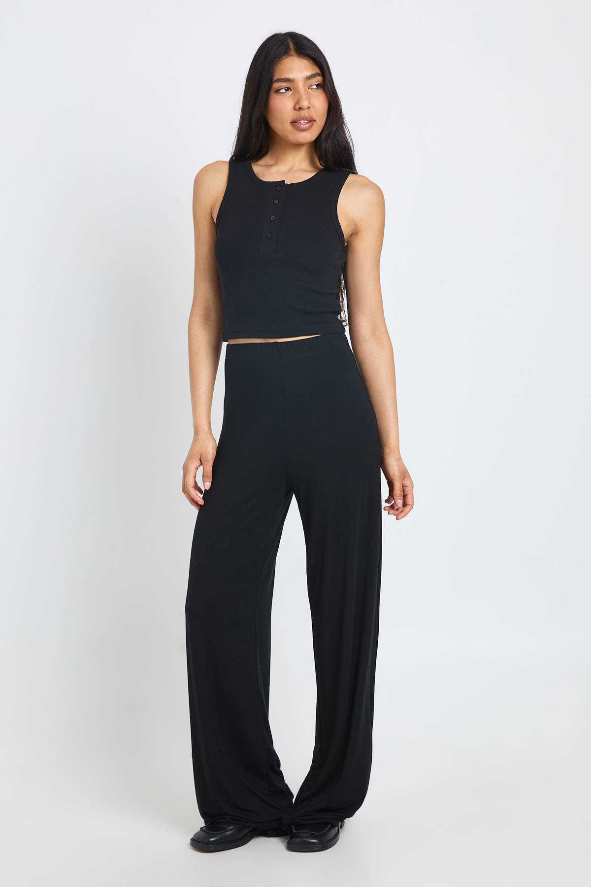 boohoo Pantalon Large En Jersey De Tous Les Jours Pour Grandes Tailles