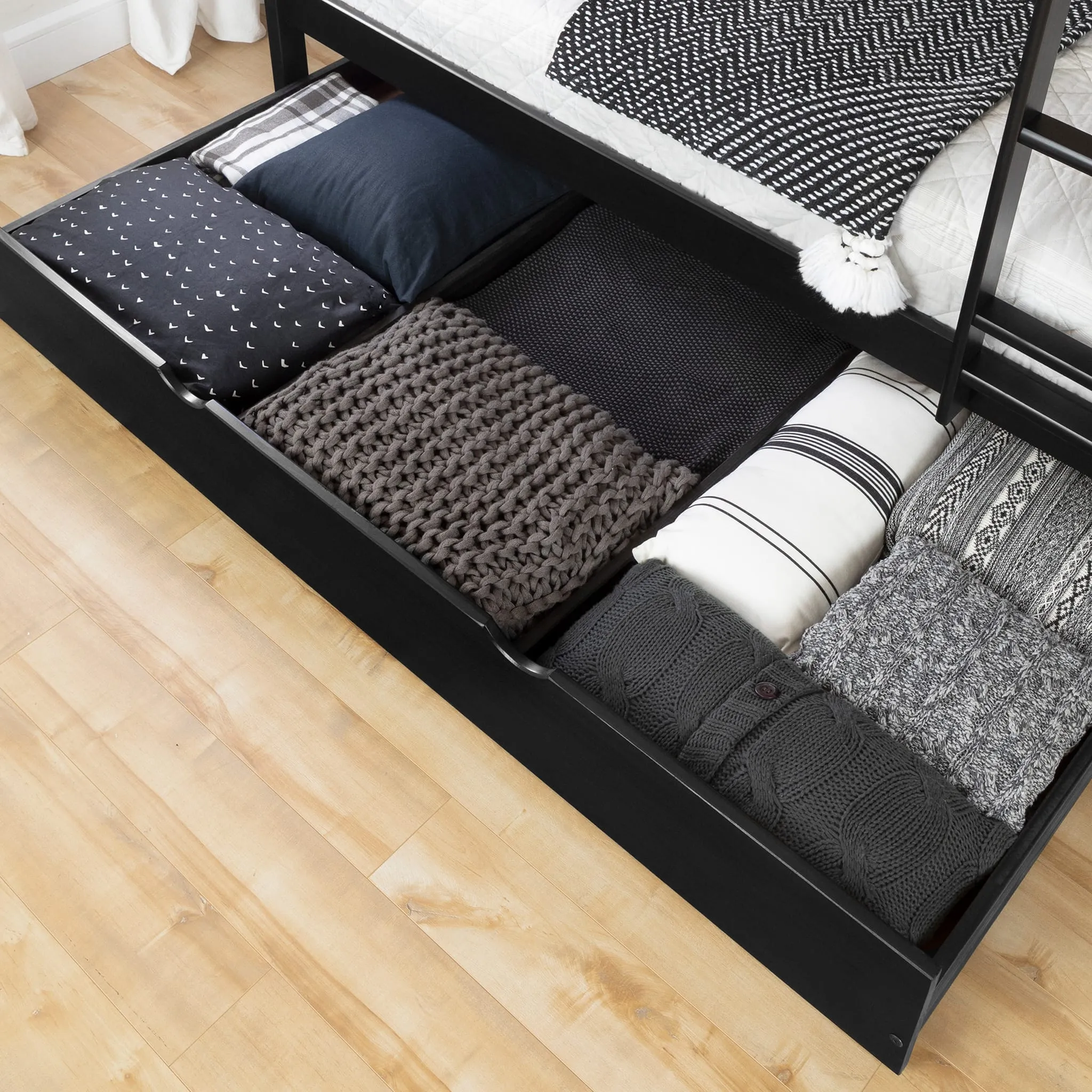 South Shore Lits Superposés avec Lit gigogne - Fakto Noir mat