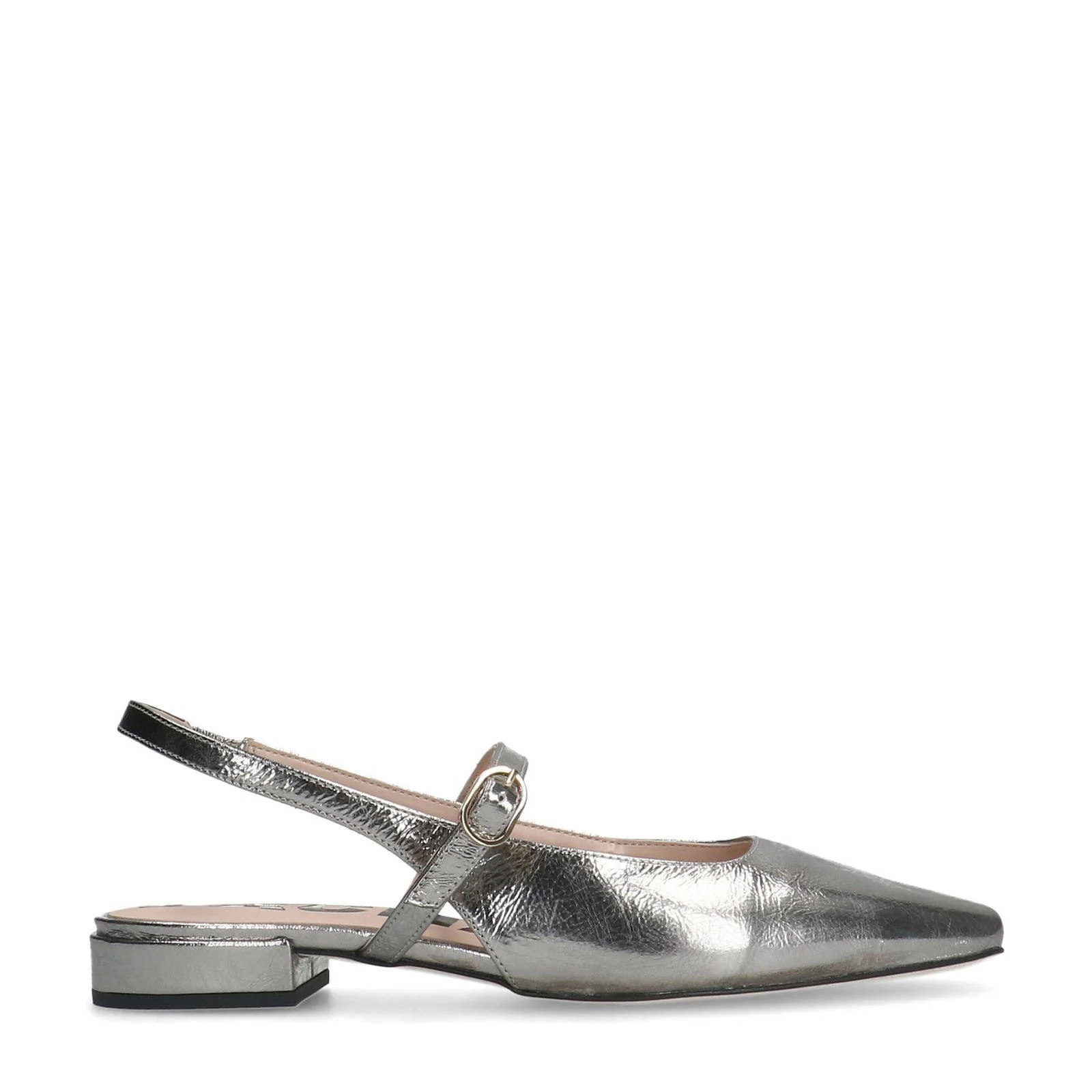 Sacha leren slingback loafers zilver