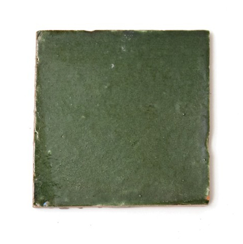 handglasierte Kachel 'vert jade', olivgrün, L 10 cm, B 10 cm von fischer's lagerhaus