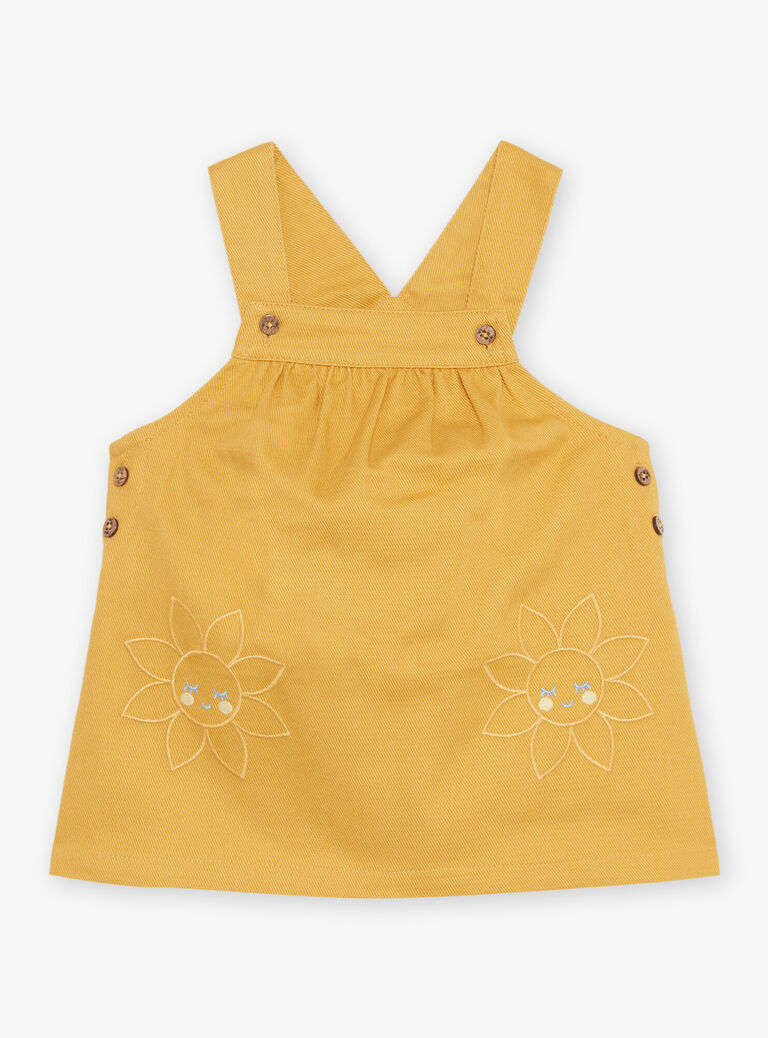 Robe chasuble en twill jaune miel