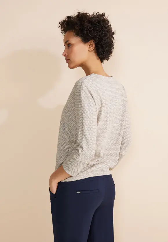 V-Ausschnitt Shirt - spring sand melange