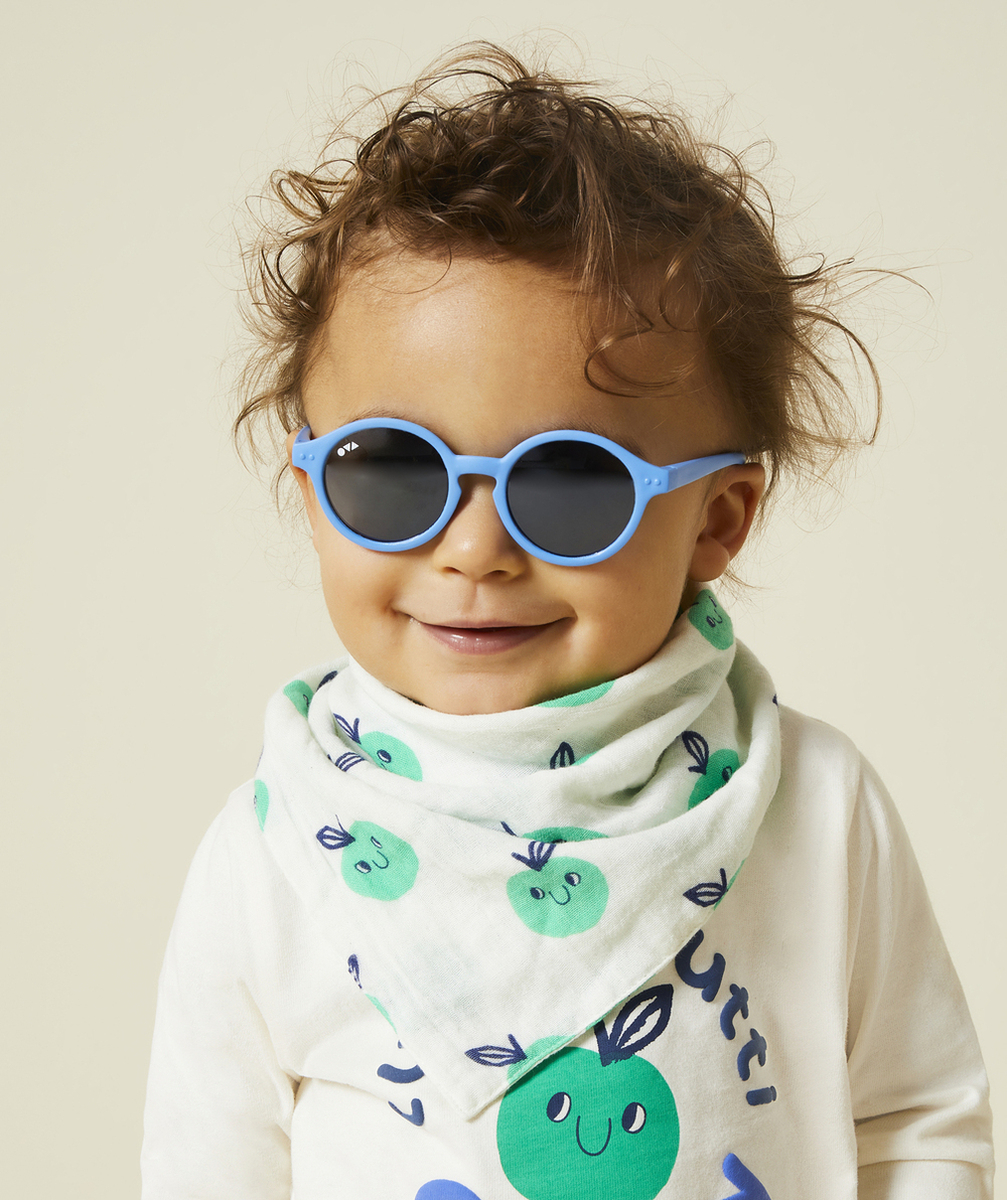 lunettes de soleil rondes bébé garçon bleues