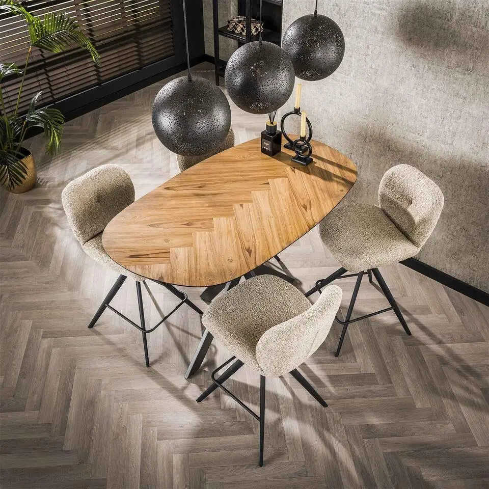 Bartafel Organisch - Naturel Gerecycled Teak - 140x80x92cm