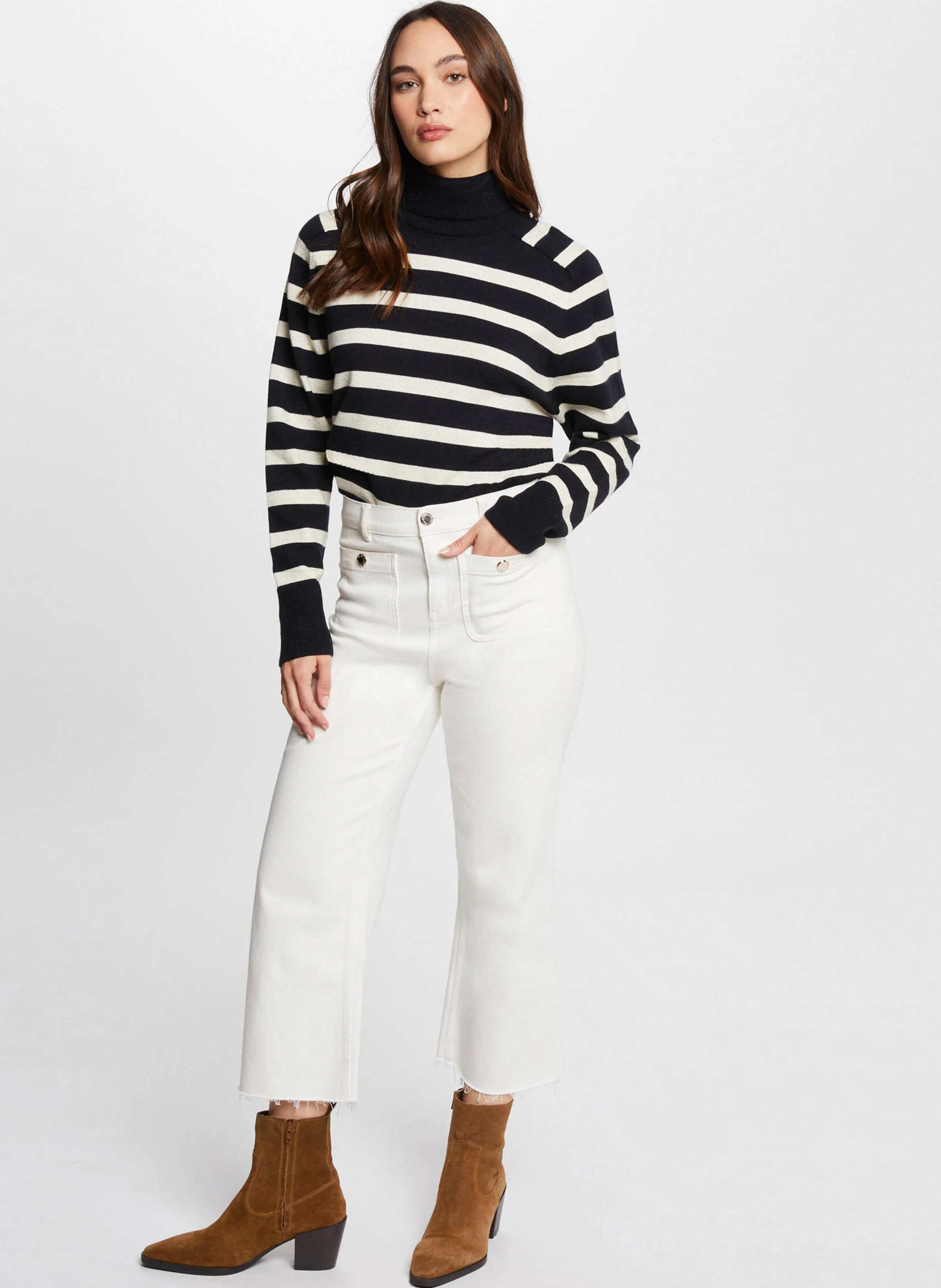 MLAGON - Pull droit col roulé | Bleu
