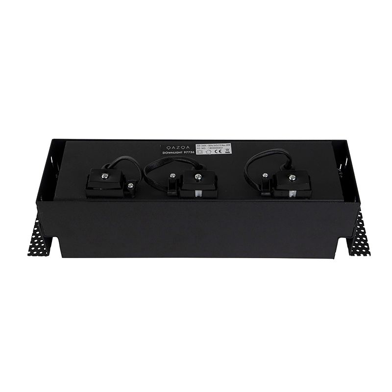 Moderne smart inbouwspot zwart trimless incl. 3 GU10 Wifi - Oneon 3
