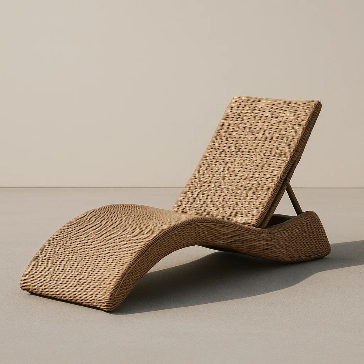 Gartenliege Polyethylen Rattan Braun S-förmig 198cm x 75cm x 63cm