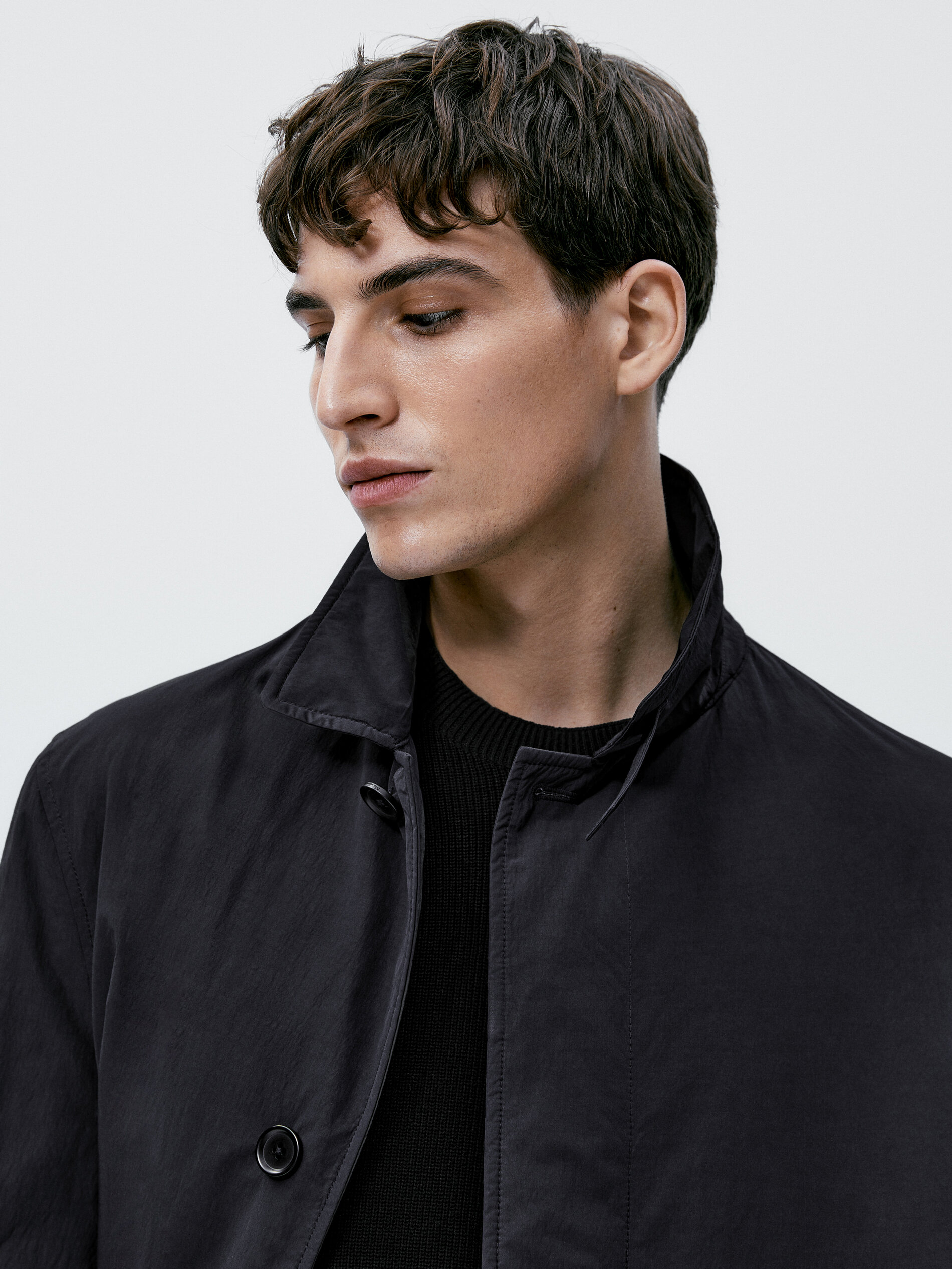Trench coat técnico leve 3/4 - AZUL MARINHO