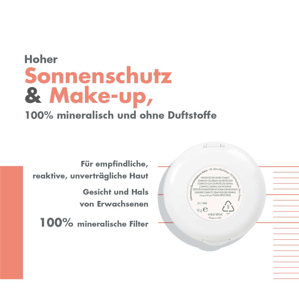 AVENE Kompaktsonnencreme<br>10 g, Creme, Sand SPF50+