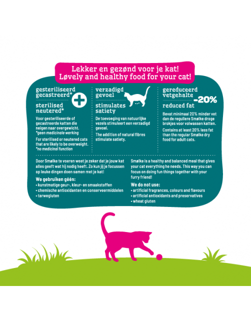 Smolke Cat Sterilised Kip&Lam&Vis - Kattenvoer