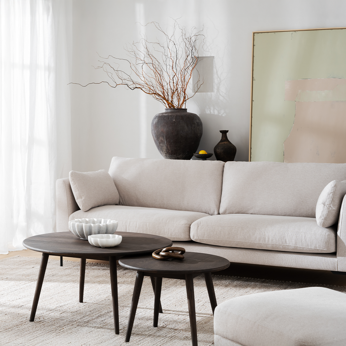 Rowico Home Corwin 3 Zitsbank Beige - 238 cm