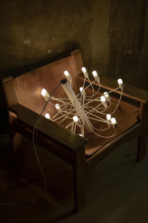 Flos 2097/18 by Gino Sarfatti kroonluchter Ø69 transparant zwart