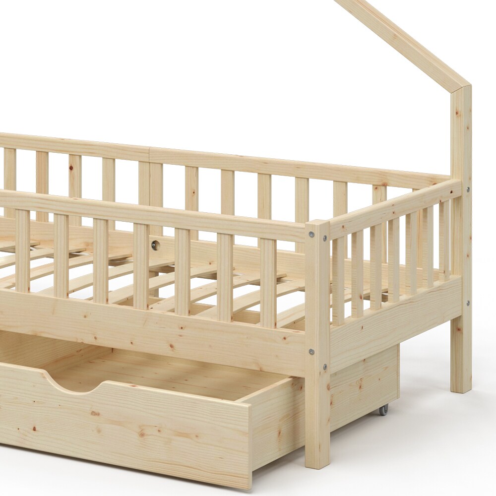 VitaliSpa Hausbett Kinderbett Spielbett Noemi 90x200cm Schubladen Rausfallschutz