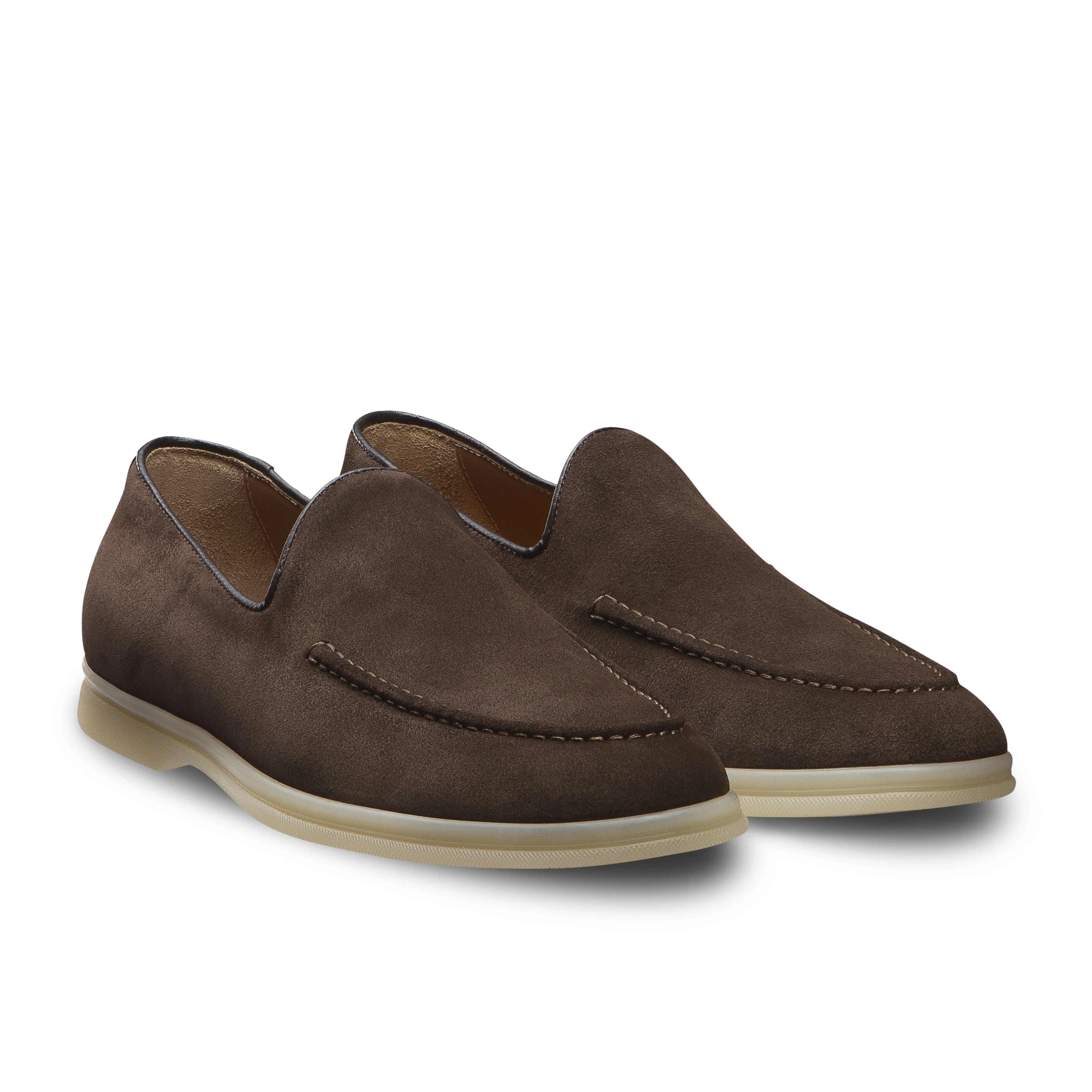 Mocassin d'été veau velours marron semelle gomme Sienne 398