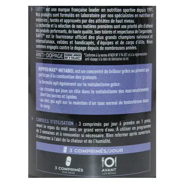 Eafit Ripped Max Metabol 63 comprimidos
