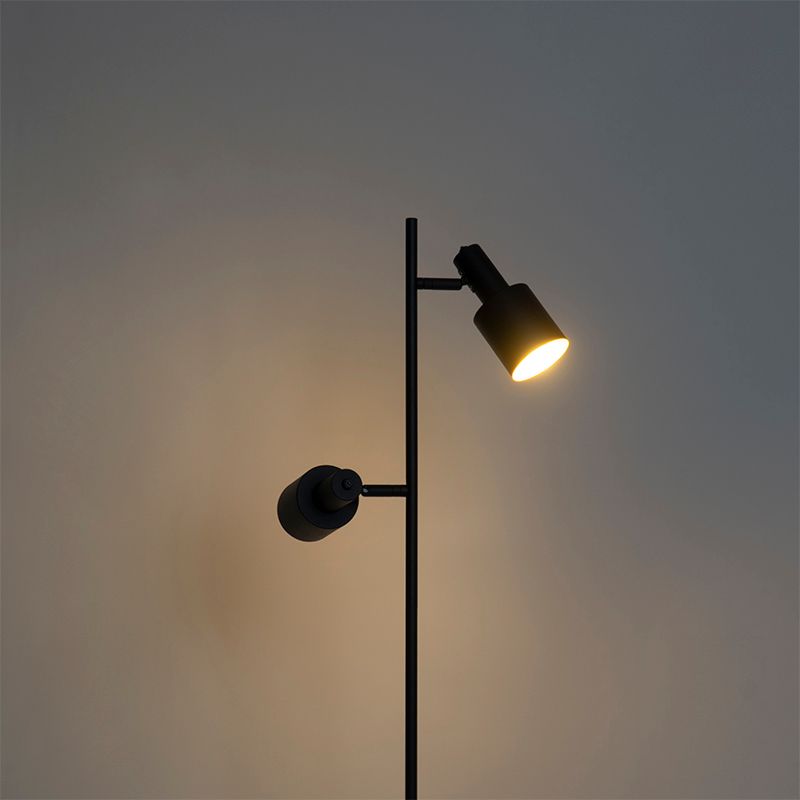 Moderne vloerlamp zwart 2-lichts - Stijn