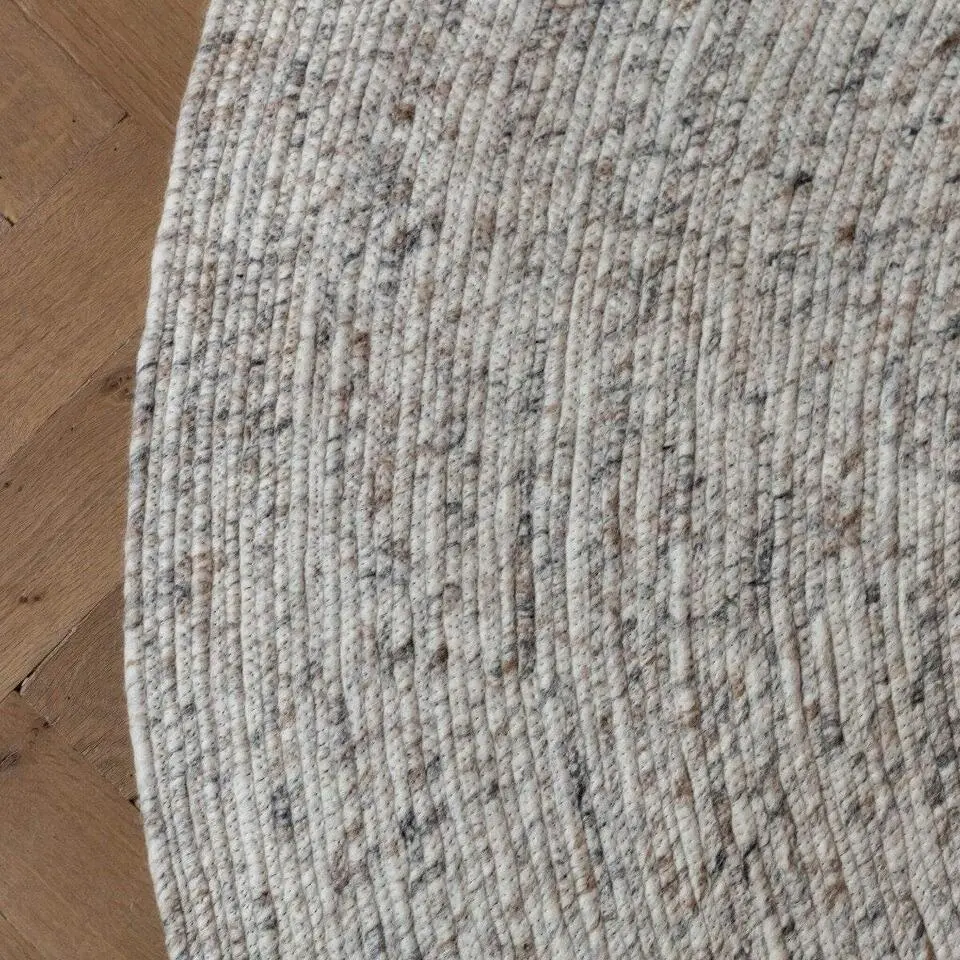Interieur05 rond vloerkleed Gapo beige/wit - 220 x 220 cm