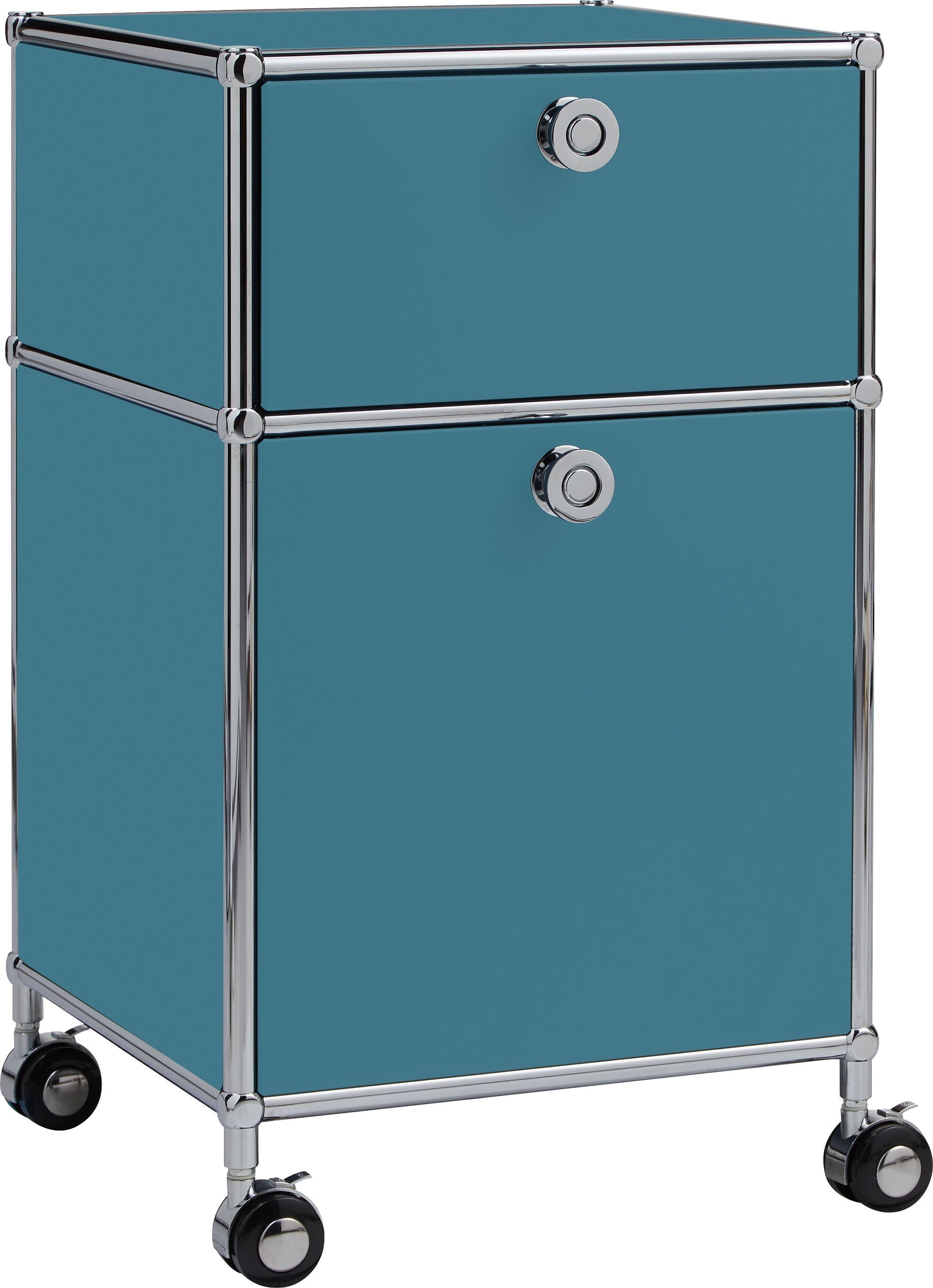 FLEXCUBE Rollcontainer - Petrol / B: 40.0 cm x T: 40.0 cm x H: 68.0 cm