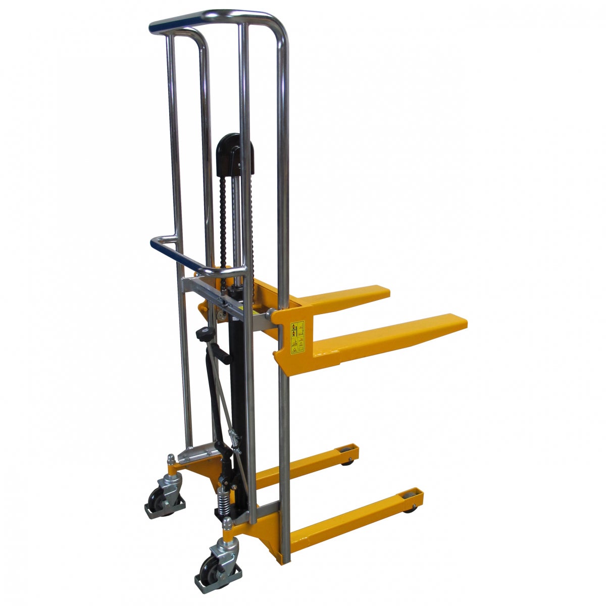 qteck Handmatige Mini Heftruck Enkele Vorklengte 650mm Hefhoogte 85-1500mm met 400kg Hefvermogen