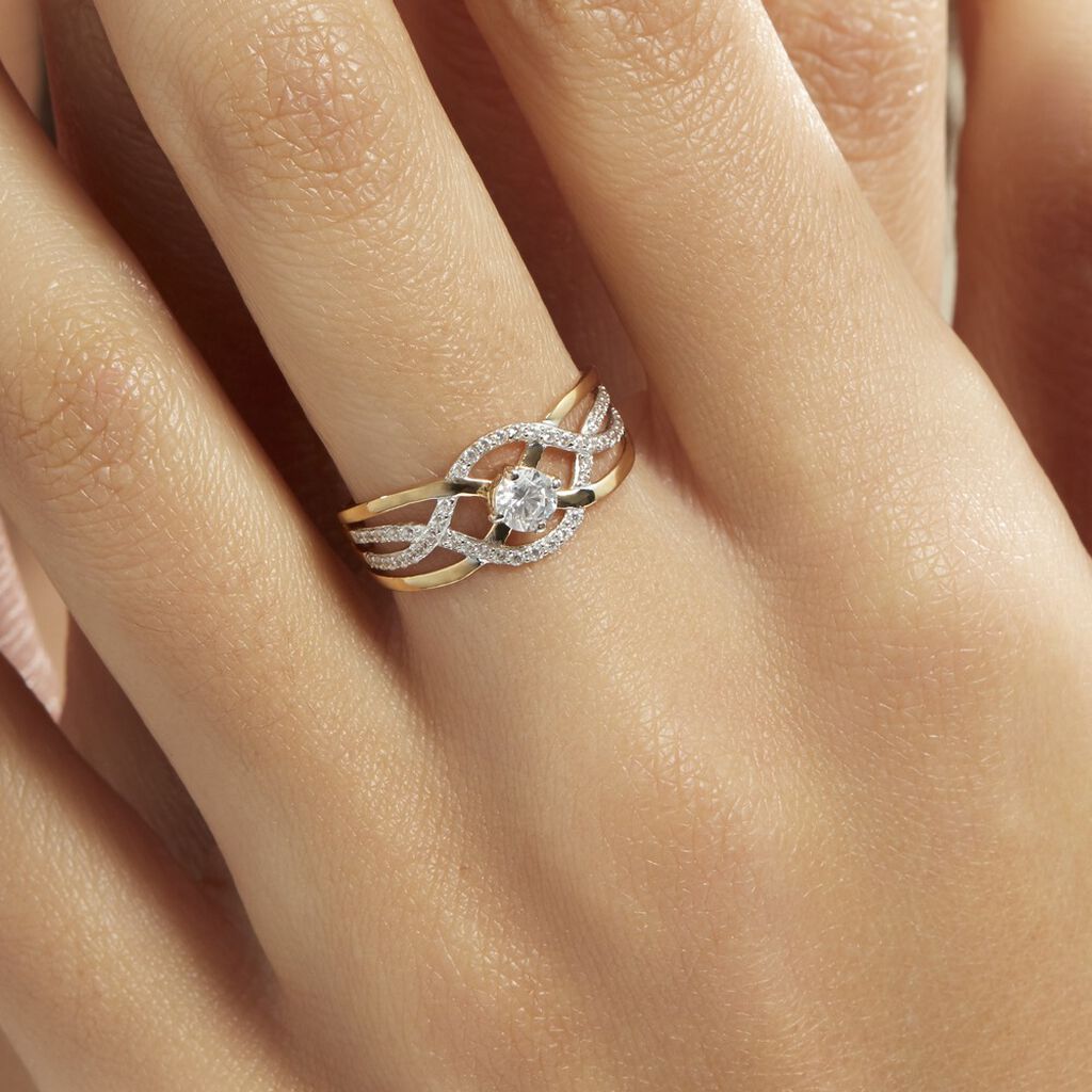 Bague Rozena Or Jaune Oxyde De Zirconium