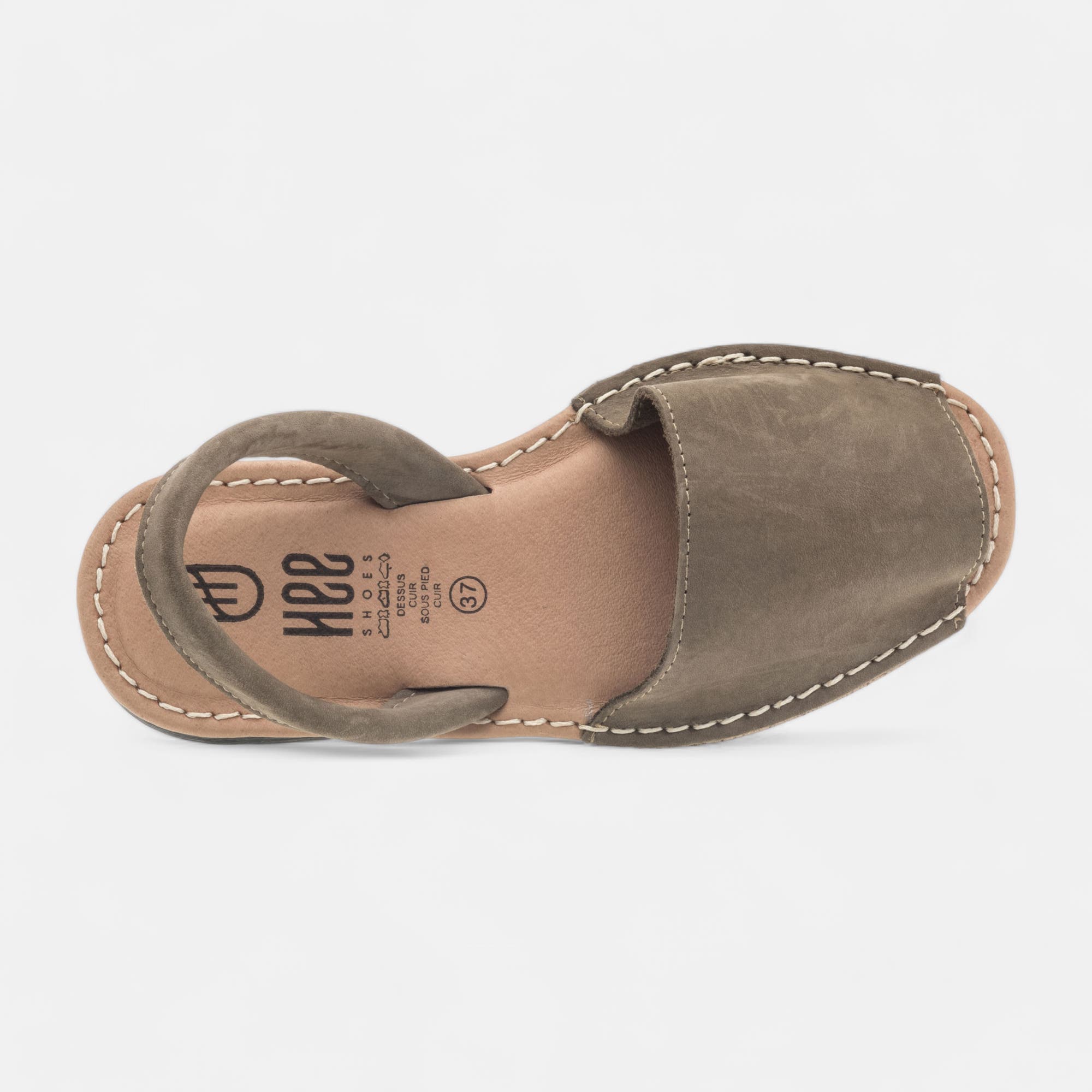 Sandales Femme en cuir kaki
