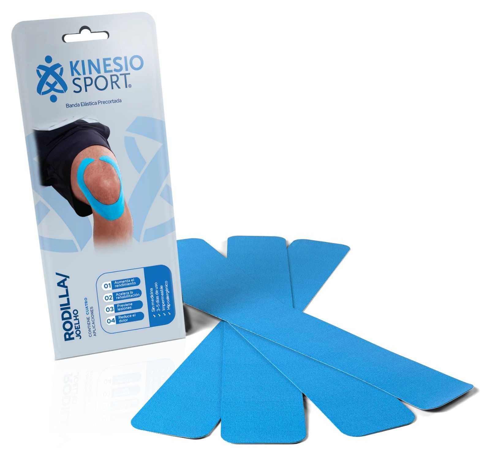 Faixa elástica pré-cortada para joelho Kinesio Sport (x4)