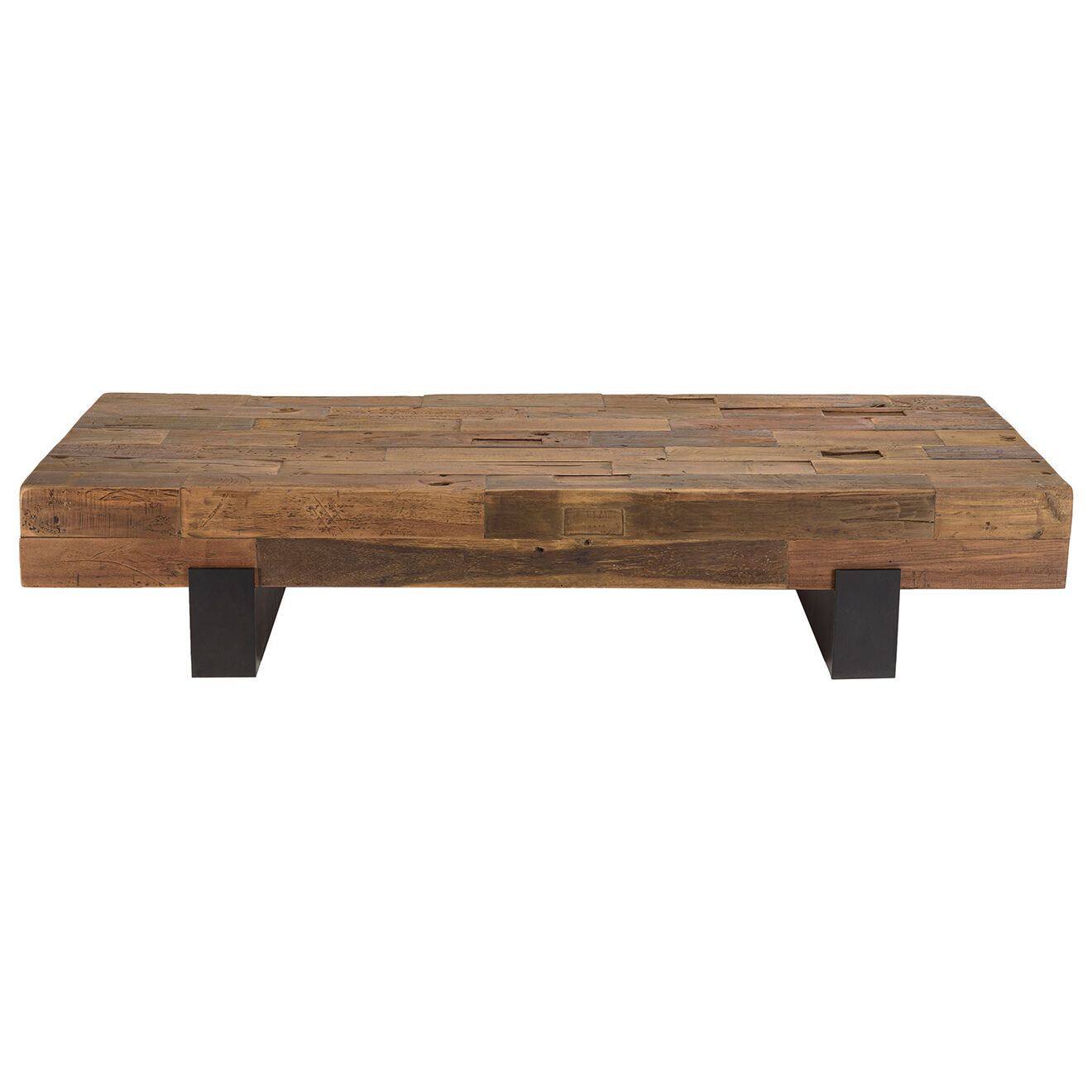 Macabane Table basse poutres bois massif Leonce bois - 160.5x63.5x30.5 cm