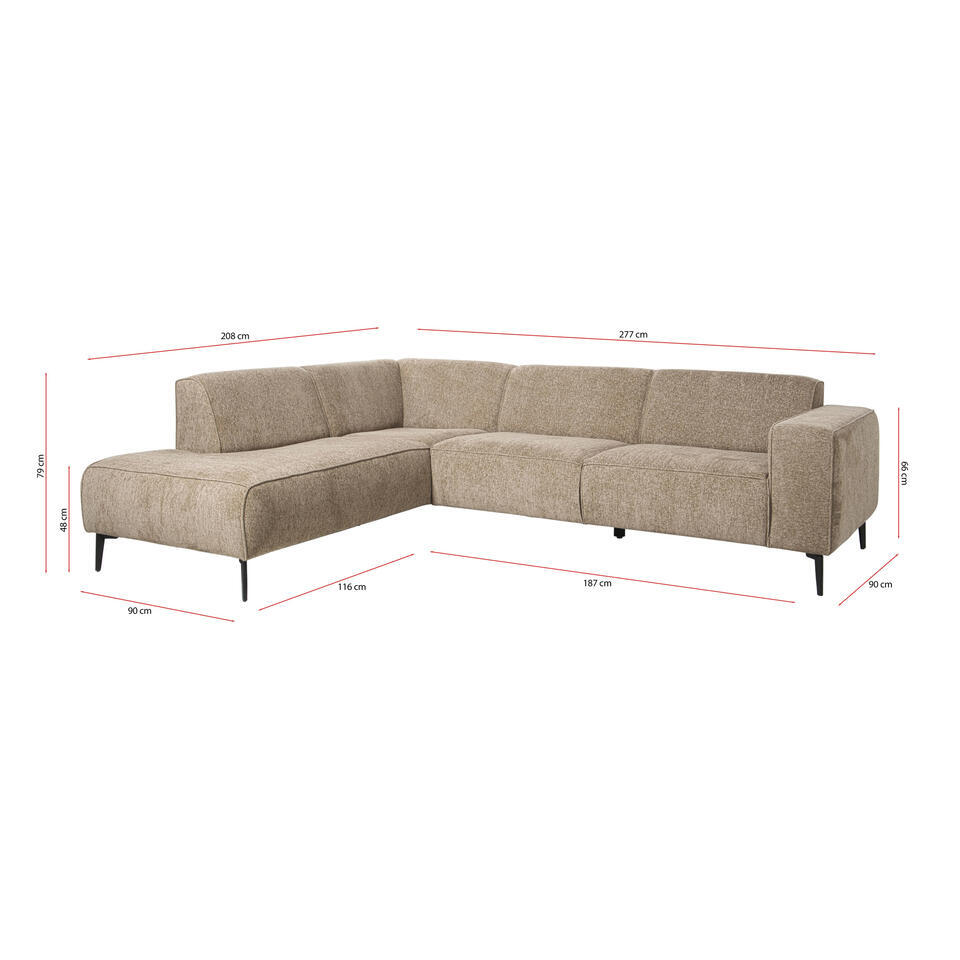 Hoekbank Lecce Links Beige