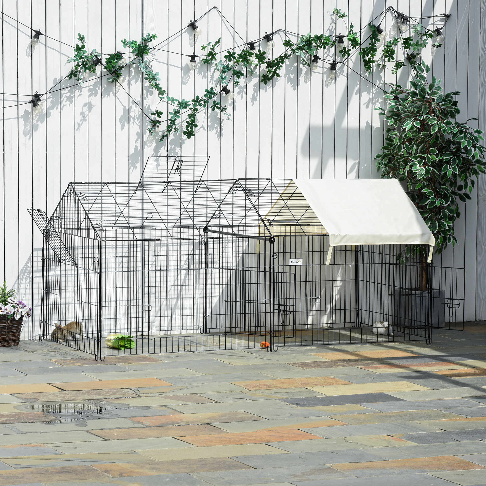 PawHut Kleintiergehege mit zwei großen Türen 220L x 103B x 103H cm