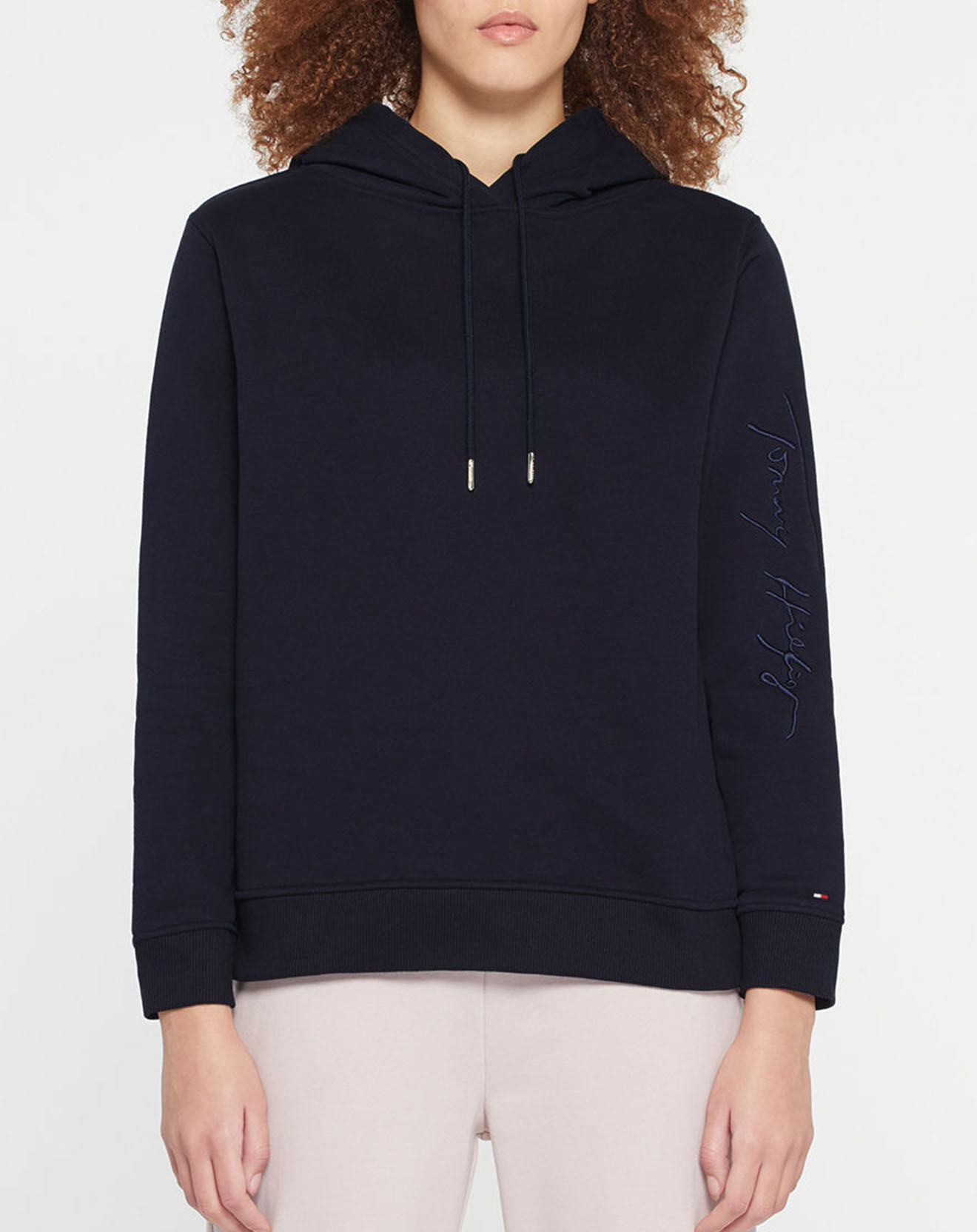 Tommy Hilfiger Sweat 100% Coton Bio Script bleu marine