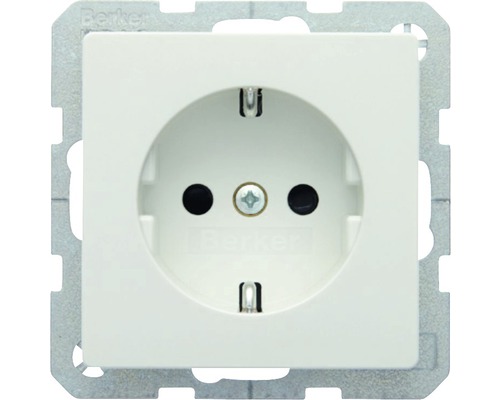 Berker 4980339 stopcontact met verhoogde aanraakbeveiliging Q.1/Q.3 polarwit/fluweel