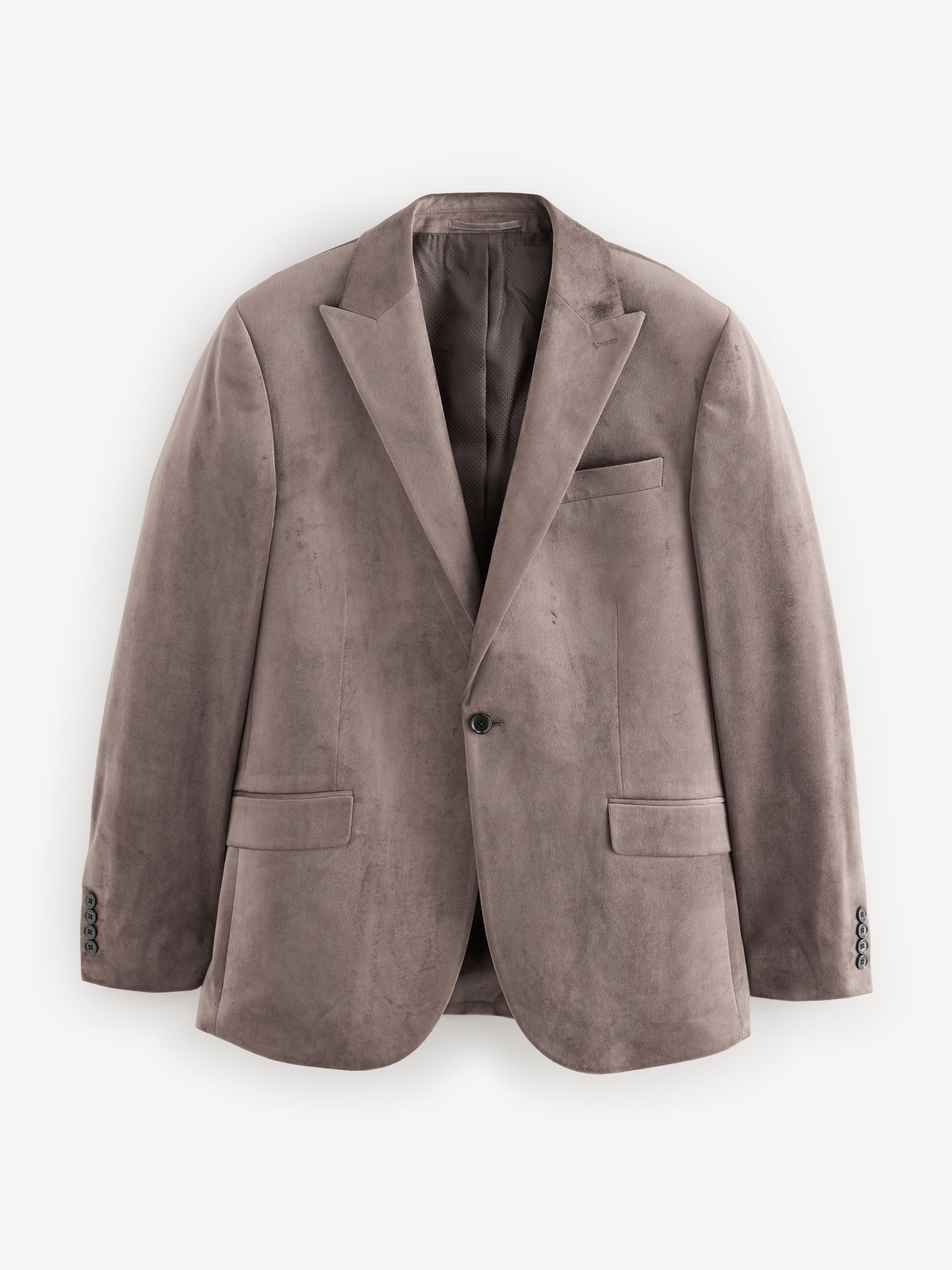 Taupe bruin - Velvet blazer met zelfrevers