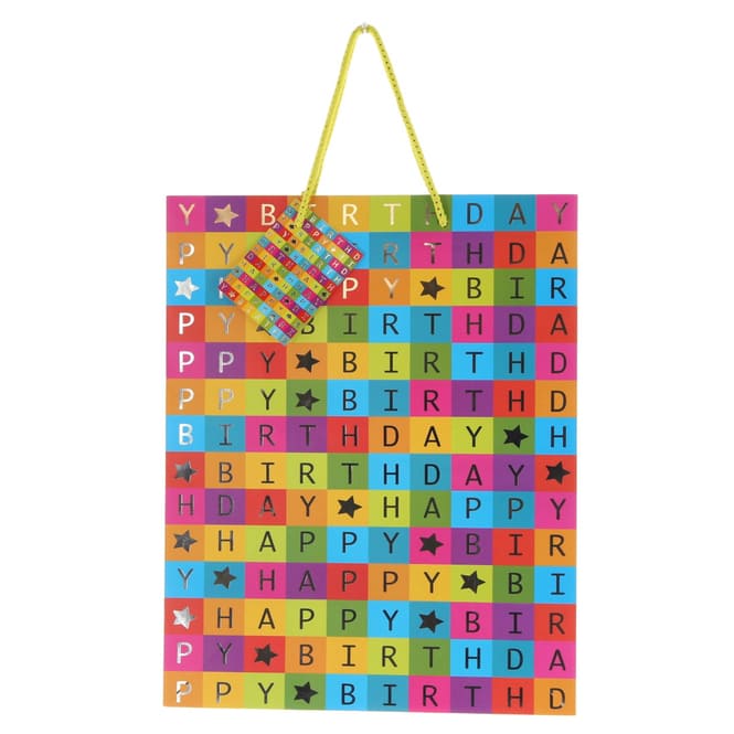 Geschenktasche - Happy Birthday - ca. 26 x 12,7 x 32,4 cm