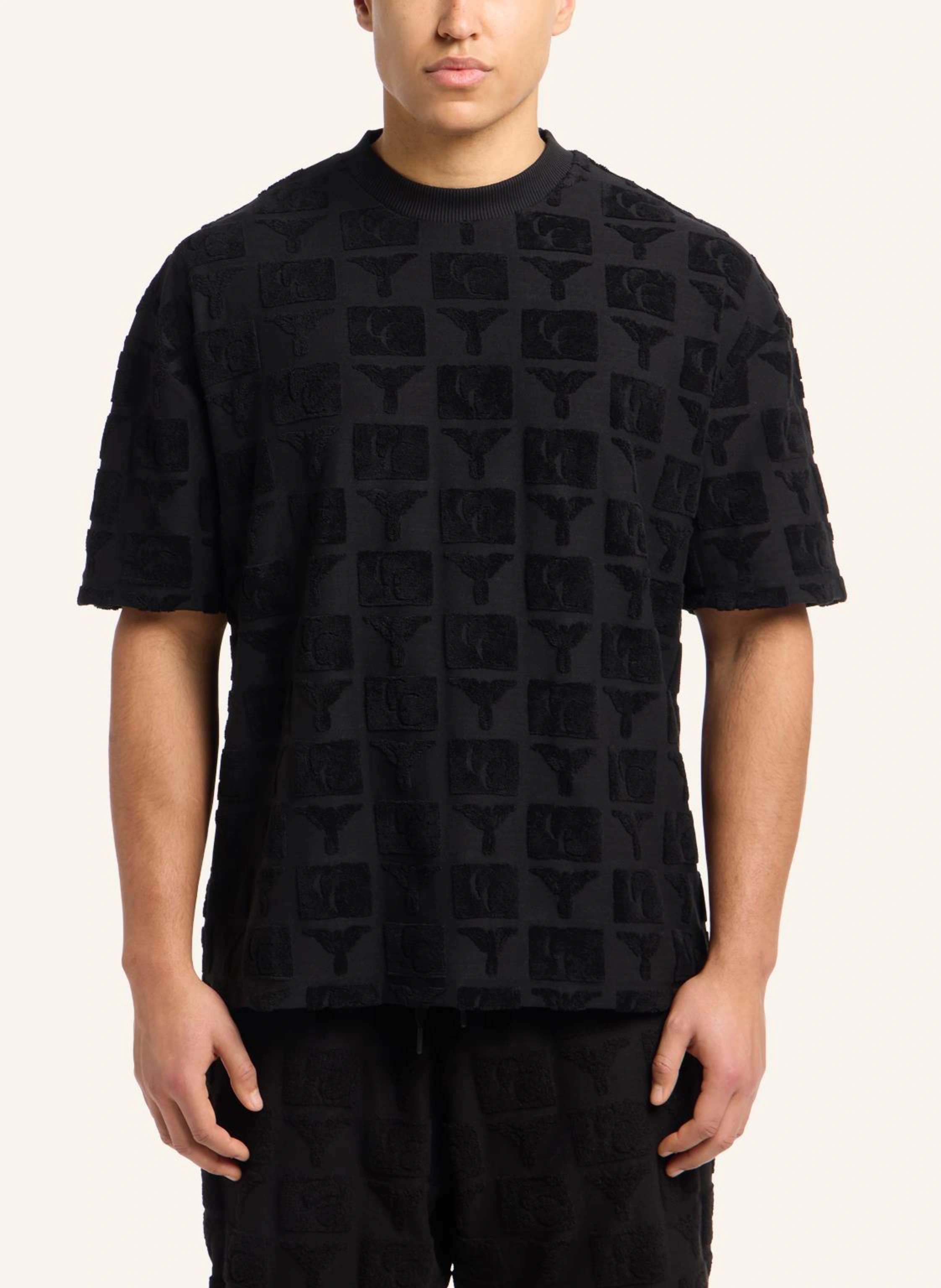 CARLO COLUCCI Oversize T-Shirt mit Frotteeinsätzen EBNICHER