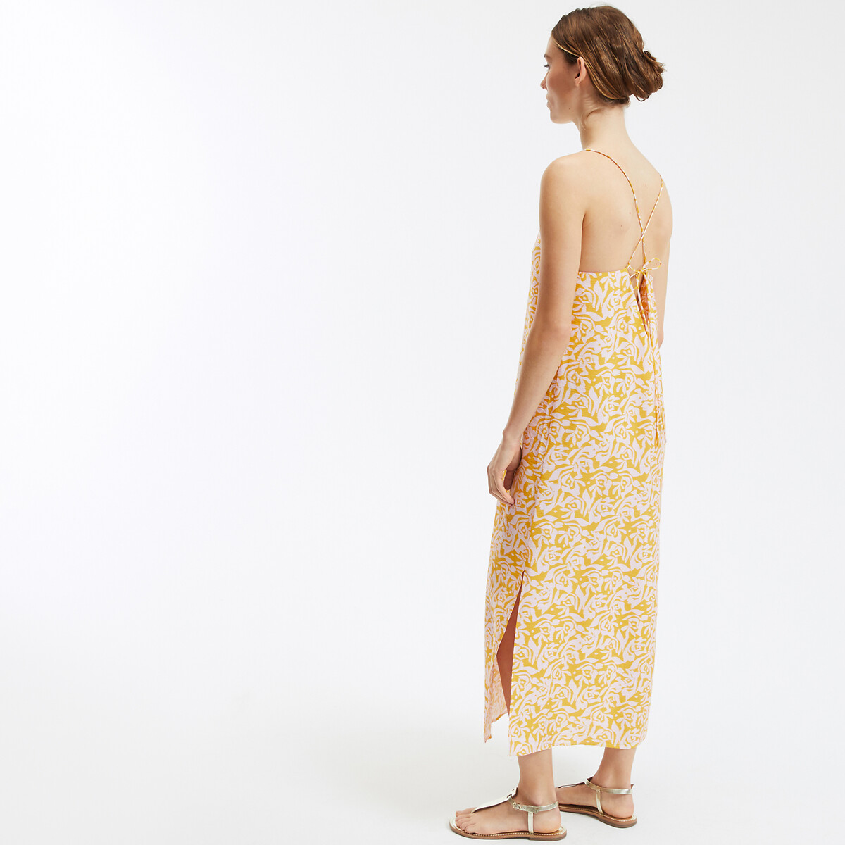 COLEÇÕES LA REDOUTE<br>Vestido longo com alças finas e estampa floral