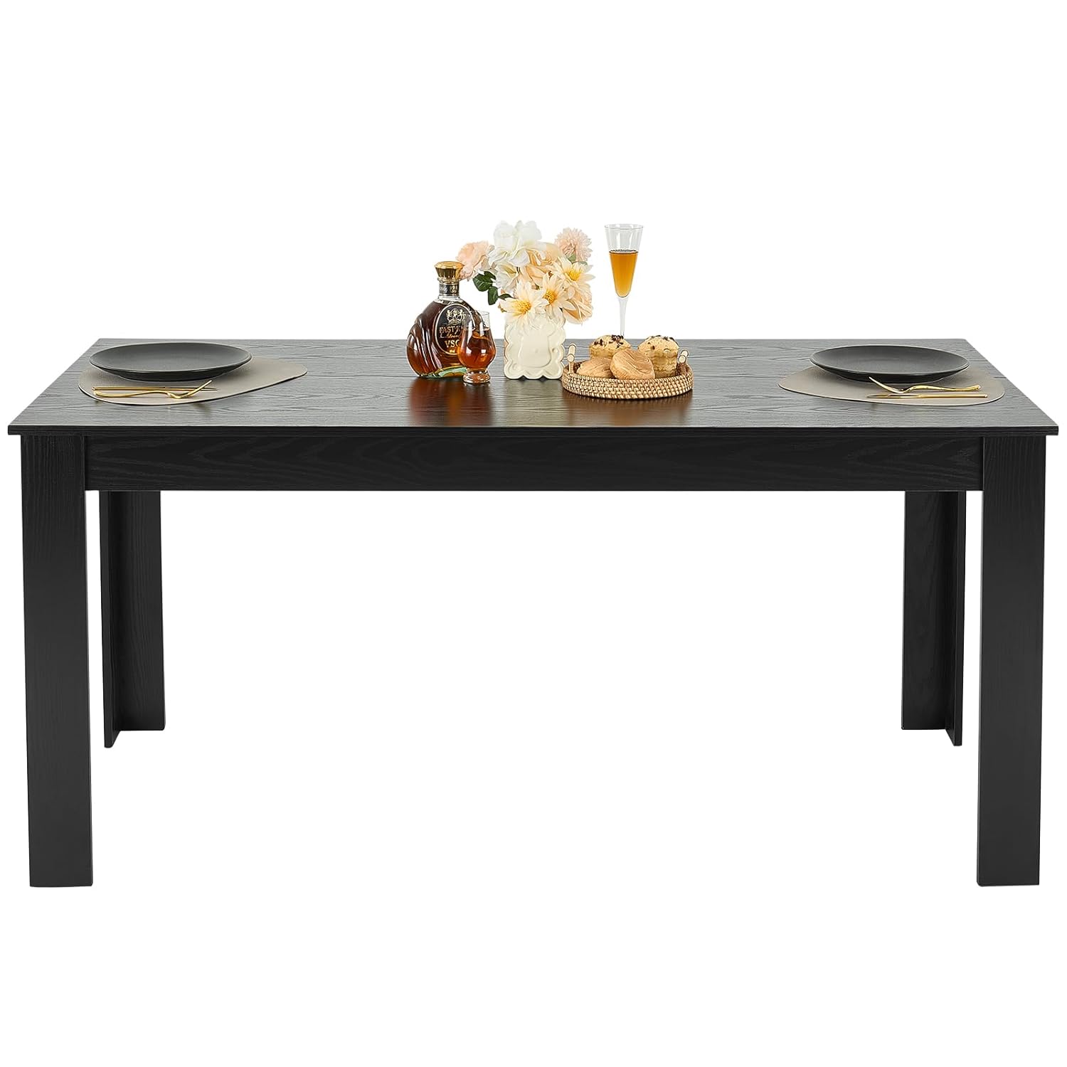 VEVOR Rechteckiger Esstisch Küchentisch Holztisch (160 cm / 150 kg belastbar) für 4–6 Personen, Bauernhaus-Esszimmermöbel Konferenztisch für Küche zu Hause Wohnzimmer, braun (nur Tisch)