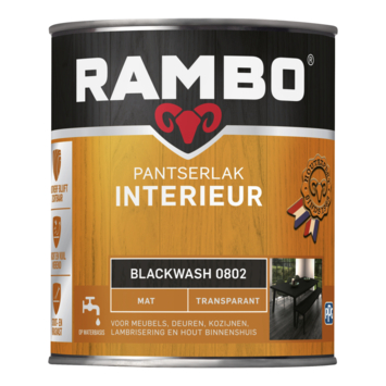 Rambo pantserlak interieur transparant mat blackwash 750 ml