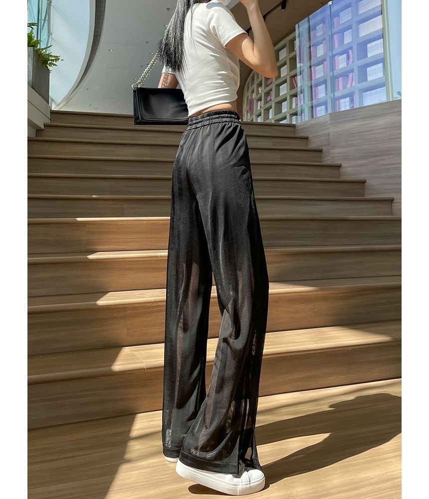 Secolo - Joggingbroek met trekkoord in de taille en effen mesh-paneel (verschillende designs)