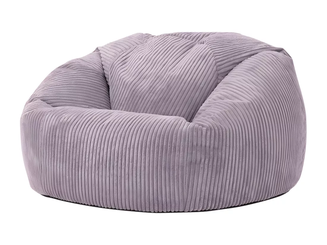 Pouf classique en velours côtelé, violet lavande - KINGSTON